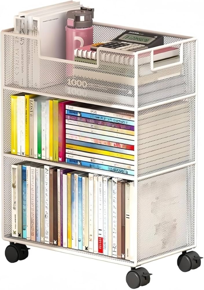 Amazon.co.jp: 教科書収納棚 キャスター付き本棚ブックスタンド